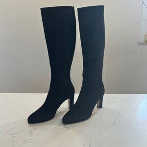 Walter Steiger Black Leather Suede Boots Knee high Size 38.5/8 USAMade in Italy